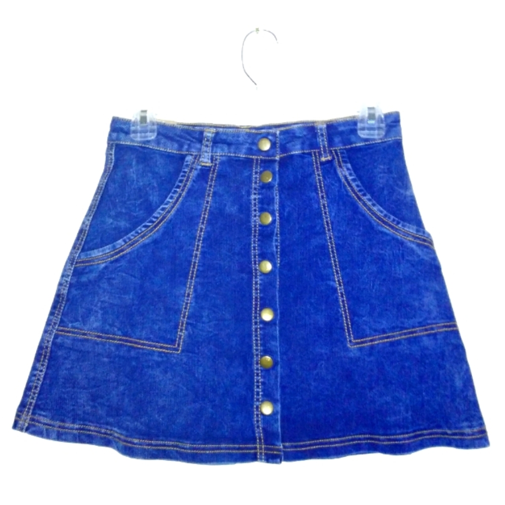 Angel Premium Button Front Jean Skirt